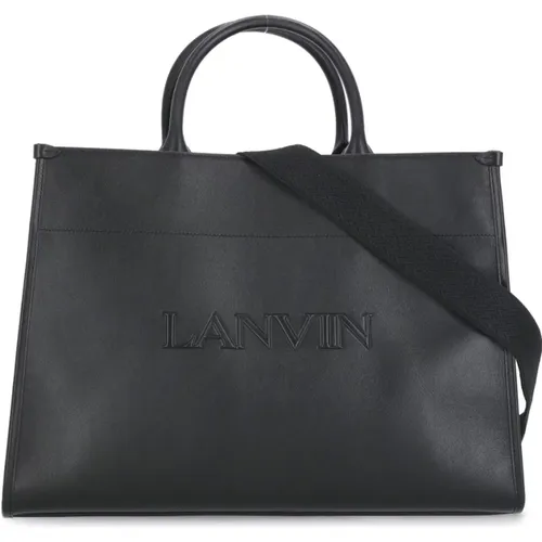 Leather Shopping Bag with Removable Strap , female, Sizes: ONE SIZE - Lanvin - Modalova