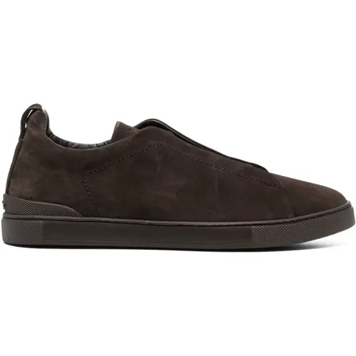 Triple stitch suede sneakers , male, Sizes: 12 UK - Ermenegildo Zegna - Modalova