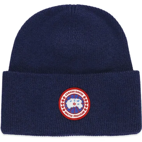 Blauer Wollbeanie Jungenmütze - Canada Goose - Modalova