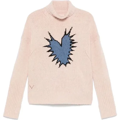 Blau Herz Rosa Hoher Kragen Pullover - Zadig & Voltaire - Modalova