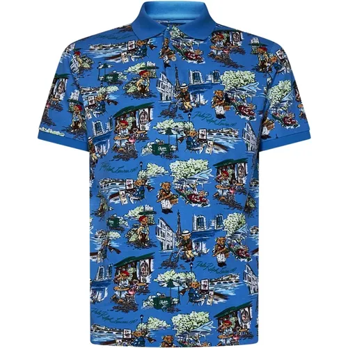Blau Bärenlogo Polo Shirt - Ralph Lauren - Modalova