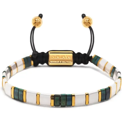 Handbemaltes Glasperlenarmband , Damen, Größe: S - Nialaya - Modalova