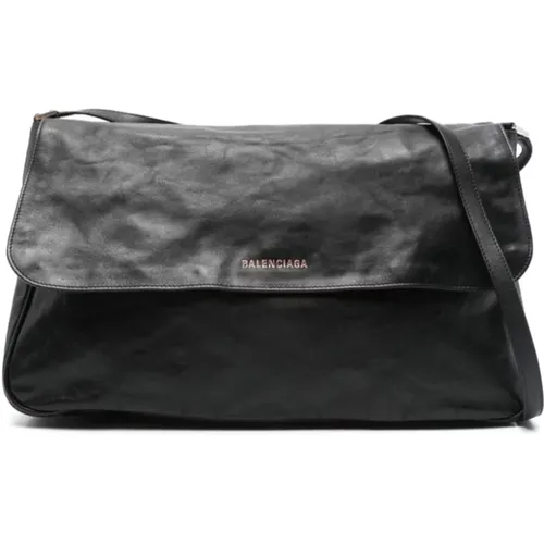 Messenger Bag with Antiqued Silver Hardware , male, Sizes: ONE SIZE - Balenciaga - Modalova