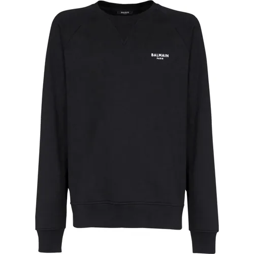 Paris flocked sweatshirt , Herren, Größe: L - Balmain - Modalova