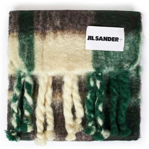 Braided Fringe Scarf Green/Yellow/Brown , male, Sizes: ONE SIZE - Jil Sander - Modalova