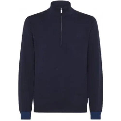 Half-Zip Sweater with Contrast Patches , male, Sizes: XL, 2XL - Sun68 - Modalova