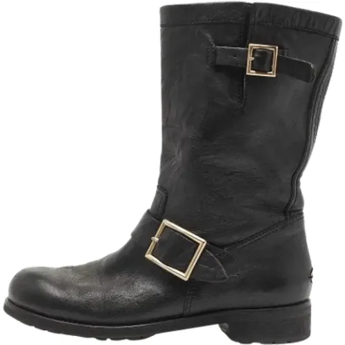 Pre-owned Leder boots , Damen, Größe: 37 1/2 EU - Jimmy Choo Pre-owned - Modalova