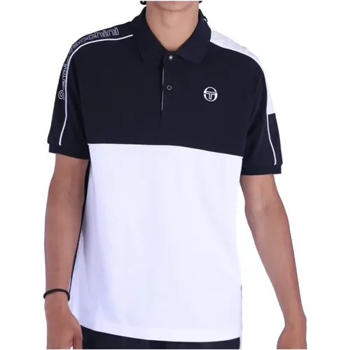 Schwarzes Polo-Shirt mit Logo-Druck , Herren, Größe: L - Sergio Tacchini - Modalova