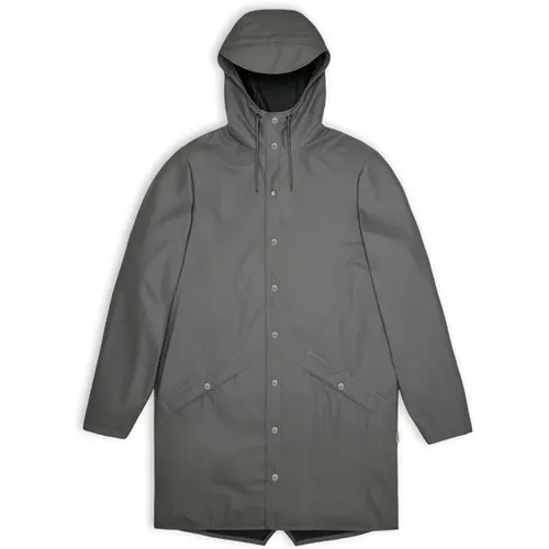 Long Jacket - Grey (Unisex) , female, Sizes: L, S, M, 2XL, XL - Rains - Modalova