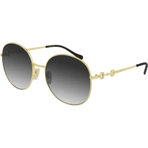 Gold Grey Shaded Sunglasses , female, Sizes: 59 MM - Gucci - Modalova