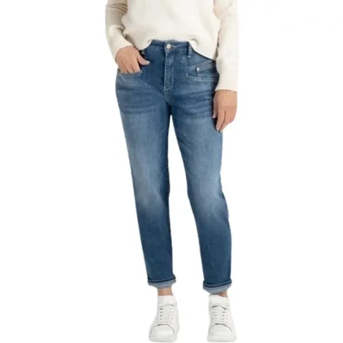 Blau-Medium Slim-Fit Jeans , Damen, Größe: XS - MAC - Modalova