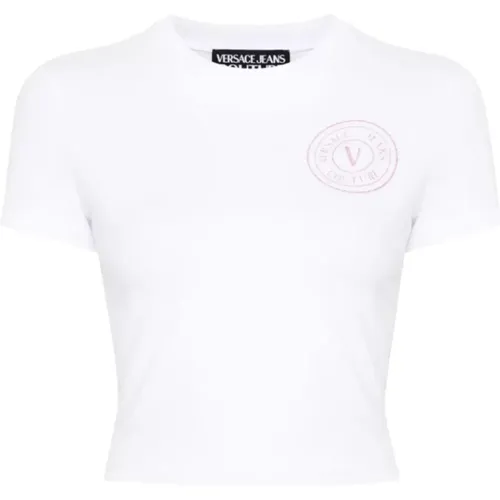 Weiße T-Shirts und Polos für Frauen , Damen, Größe: M - Versace - Modalova