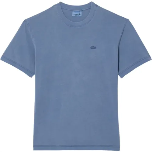 Cotton T-shirt with Crocodile Embroidery , male, Sizes: M, S, XL, L, XS - Lacoste - Modalova