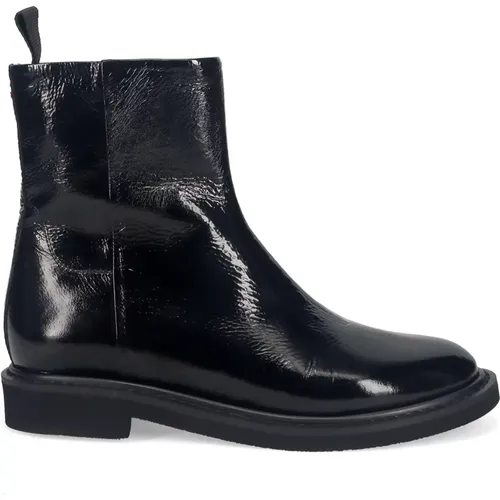 Schwarzer Lackleder Stiefelette , Damen, Größe: 37 EU - Halmanera - Modalova