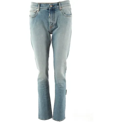 Blaue Skinny Jeans für Herren , Herren, Größe: W32 - Off White - Modalova