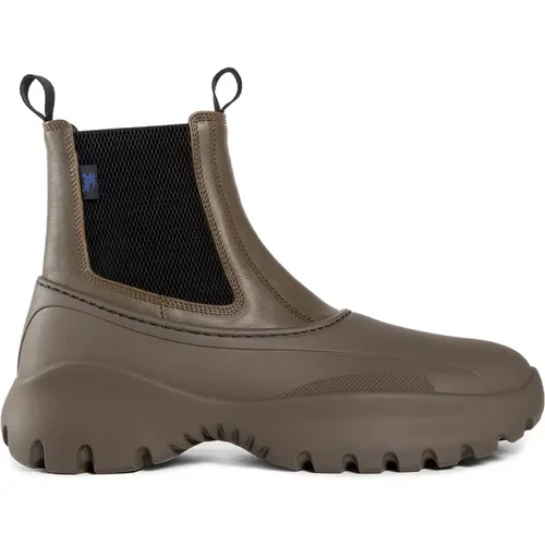 Leather Chelsea Boots with Equestrian Knight Tag , male, Sizes: 6 UK, 11 UK - Burberry - Modalova