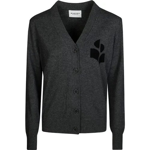 Karin Stil Baumwolle Logo Cardigan , Damen, Größe: XS - Isabel Marant Étoile - Modalova