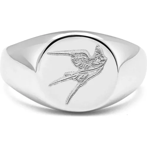 X Oscar Akermo: The Silver Dancing Avis Ring , Herren, Größe: 62 MM - Nialaya - Modalova