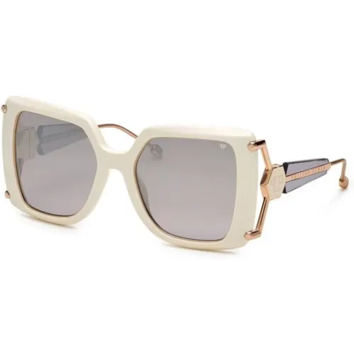 Stylish Cream Sunglasses , female, Sizes: 56 MM - Philipp Plein - Modalova
