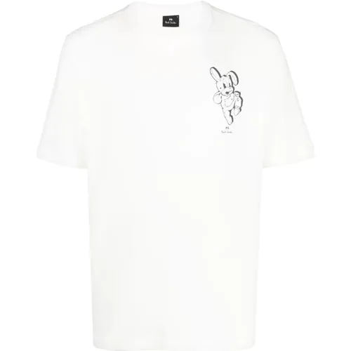 Rabbit-Print Cotton T-Shirt , male, Sizes: S, XS - Paul Smith - Modalova