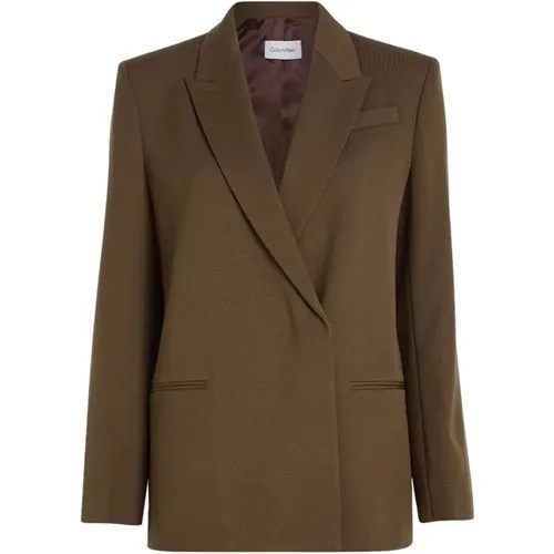 Double-Breasted Womens Blazer , female, Sizes: S, M, L - Calvin Klein - Modalova