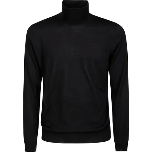 Navy Merino Turtleneck Sweater , male, Sizes: 2XL, XL, 4XL, M, 3XL - Hindustrie - Modalova