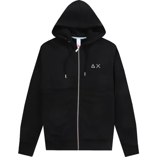 Herren Zip Hoodie Schwarz , Herren, Größe: XL - Sun68 - Modalova