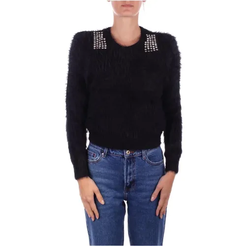 Schwarzer Pullover mit Strass-Details , Damen, Größe: XS - Only - Modalova