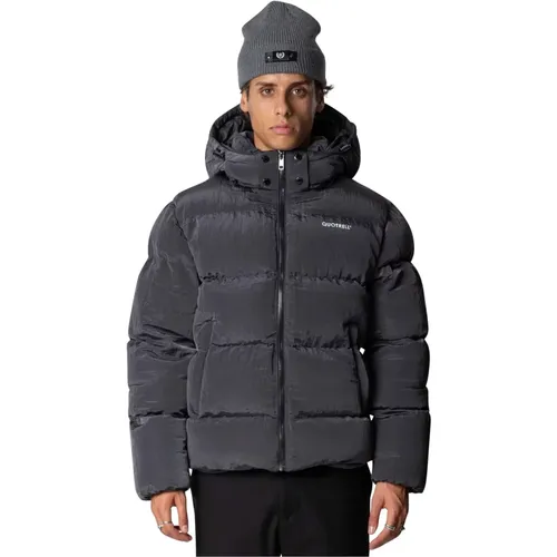 Graue Herren Winterjacke Mit Kapuze - Quotrell - Modalova