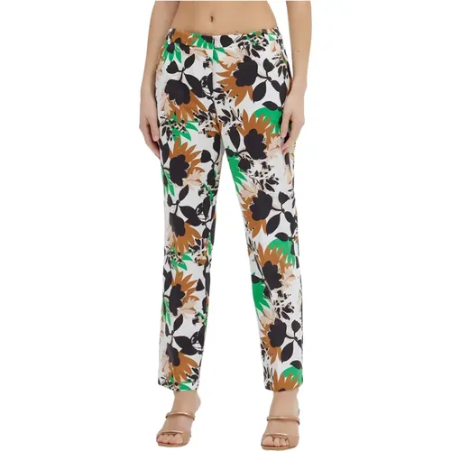 Jungle Print Cotton Pants , female, Sizes: M - Giorgio Grati - Modalova