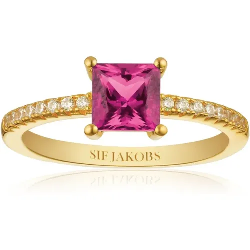 Quadrato Pink CZ Ring , Damen, Größe: 56 MM - Sif Jakobs Jewellery - Modalova