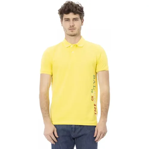 Trendiges Gelbes Baumwoll-Poloshirt , Herren, Größe: 2XL - Baldinini - Modalova
