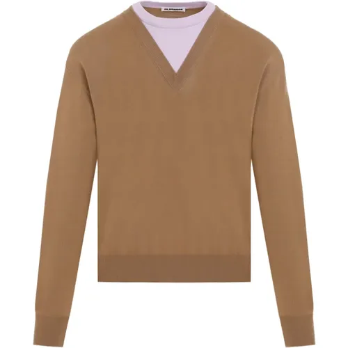 Luxurious Wool Blend Sweater Nude Neutrals , male, Sizes: S, M, L - Jil Sander - Modalova