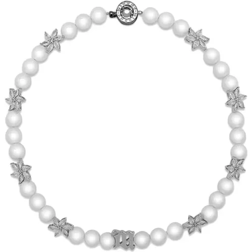 Cosmos Blumen Halskette Silber , Damen, Größe: XL - Misbhv - Modalova