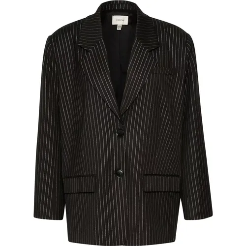 Schwarzstreifen Lurex Blazer Jacke , Damen, Größe: L - Gestuz - Modalova