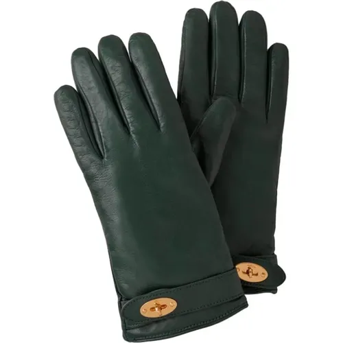 Darley Handschuhe, Grünes Leder , Damen, Größe: 6 1/2 IN - Mulberry - Modalova