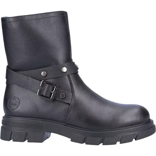 Bequeme Geschlossene Schwarze Stiefeletten , Damen, Größe: 36 EU - Rieker - Modalova