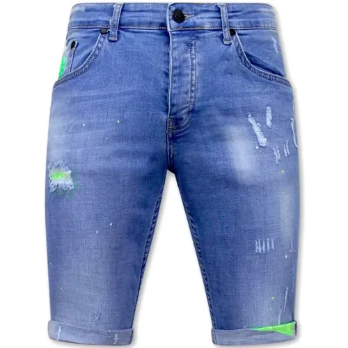 Skinny Men Shorts Jeans - 1027-Sh , male, Sizes: W31, W36, W33 - Local Fanatic - Modalova
