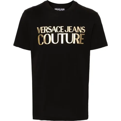 Logo Print Crew Neck T-shirt , male, Sizes: S, L, XL, 2XL, M - Versace Jeans Couture - Modalova