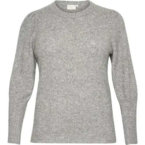 Grau Melange Strickpullover , Damen, Größe: S - Kaffe Curve - Modalova