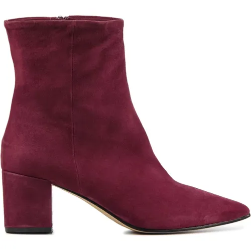 Bordeaux Wildleder Stiefeletten mit Absatz - Lina Locchi - Modalova