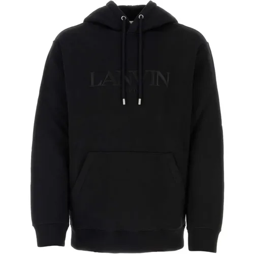 Schwarzer Baumwoll-Sweatshirt , Herren, Größe: M - Lanvin - Modalova
