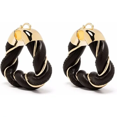 Twisted triangle hoop earrings , female, Sizes: ONE SIZE - Bottega Veneta - Modalova