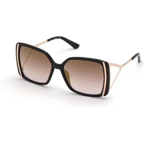 Schwarze Glänzende Sonnenbrille für Frauen - Guess - Modalova