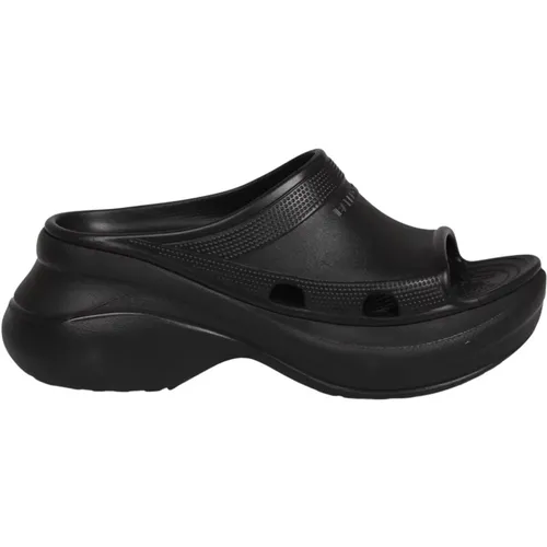 Rubber Slide Sandal Crocs Collaboration , female, Sizes: 7 UK - Balenciaga - Modalova