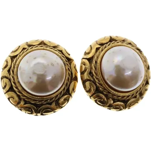 Gebrauchte Gold Metall Ohrringe , Damen, Größe: ONE Size - Chanel Vintage - Modalova