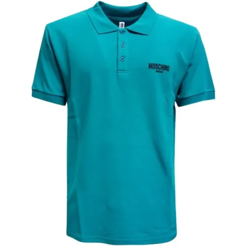 Grünes Polo mit Logo-Stickerei , Herren, Größe: L - Moschino - Modalova