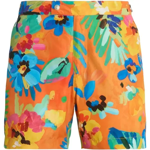 Orangefarbene blumige Badeshorts , Herren, Größe: W30 - Ralph Lauren - Modalova