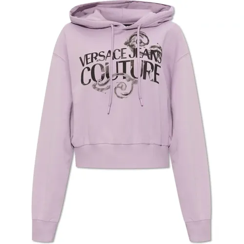 Cotton hoodie , female, Sizes: S, 2XS, M, XS - Versace Jeans Couture - Modalova