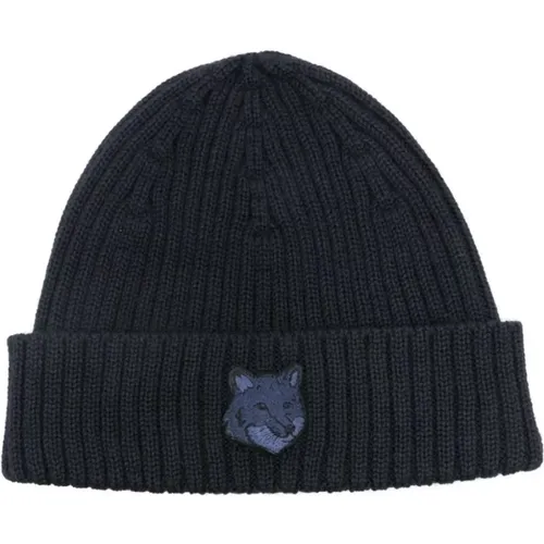 Fuchs Kopf Beanie Wollmütze - Maison Kitsuné - Modalova